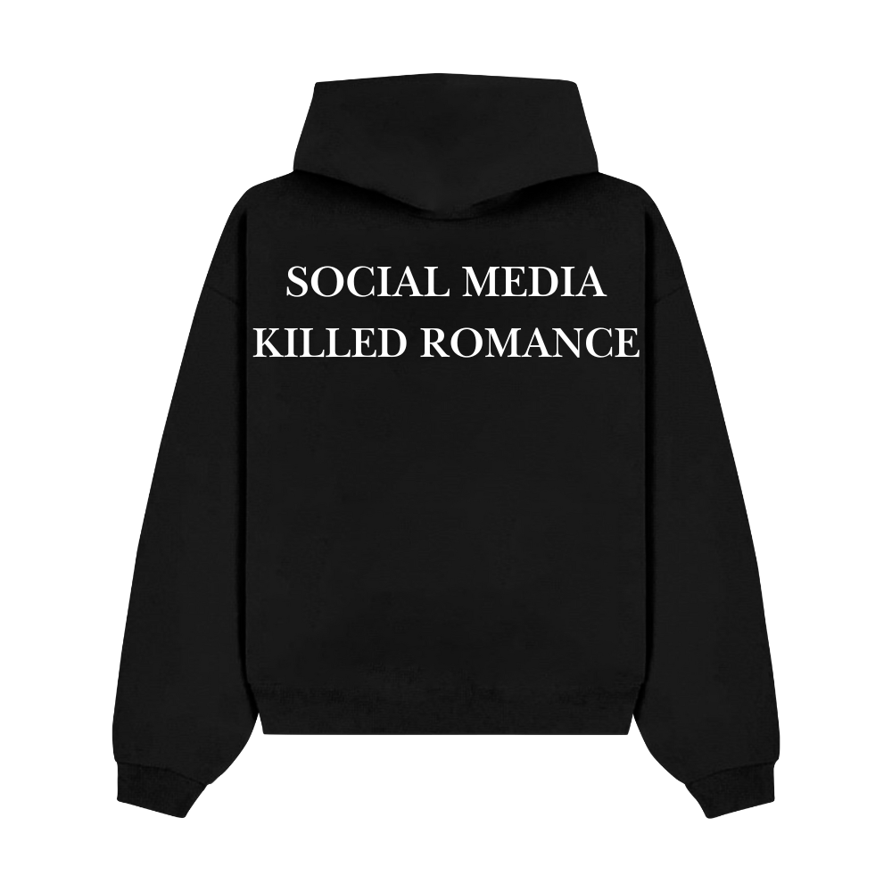 SOCIAL MEDIA KILLED ROMANCE УНИСЕКС OVERSIZED HOODIE