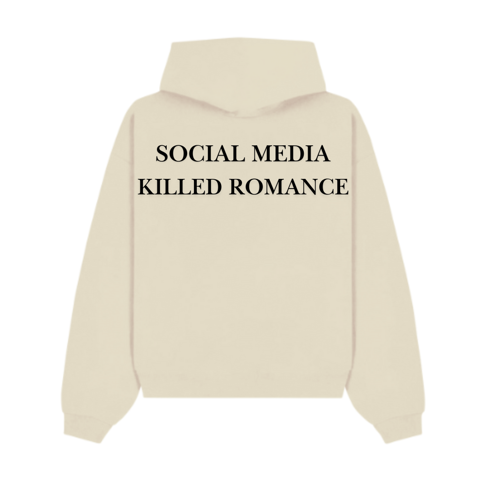 SOCIAL MEDIA KILLED ROMANCE УНИСЕКС OVERSIZED HOODIE